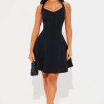 Fashion Nova Sarah Lee Corset Mini Black Dress for Women, (Black - Large)