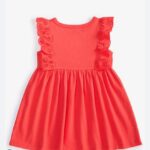 First Impressions Baby Girls Solid Eyelet-Flutter Dress (Bubble Pink, Yellow, Cherry)