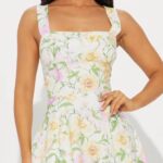 Fashion Nova Fauna Floral Linen Mini Dress - Large