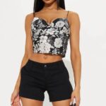 Fashion Nova Summer Mornings Trouser Denim Shorts - Black (5,7,9,13)
