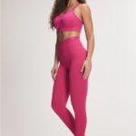 Savage X SEAMLESS RIB SPORT HIGH-WAIST LEGGING AND BRA (Rogue Pink)